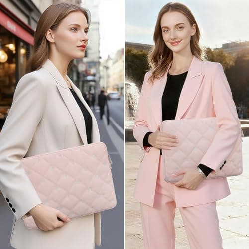 HEDUGO 13 14 inch Laptop Sleeve Bag Portable Laptop Case Soft Lining Carrying Case Padded Computer Pouch Cover Compatible with 13 Inch MacBook Air/Pro 14 Inch MacBook Pro, Pink — view 6