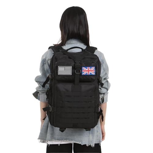 Thuram 50L Durable Nylon Waterproof Fishing Hunting Backpack Outdoor Military Rucksacks Tactical Sports Camping Hiking Bags (Black) — view 3