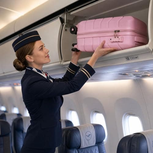 Tavoxda Cabin Suitcase Hand Small Travel Luggage, Carry On Suitcase with ABS Hard Shell Spinner &Removable Wheels for Ryanair, Wizz Air, 40x30x20cm Airline Approved, 16 Inch, Pink — view 2