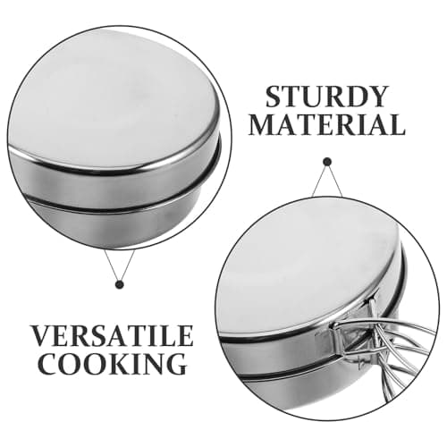 BESPORTBLE Camping Cookware Pot with Lid and Folding Handle Stainless Steel — view 3