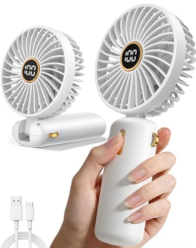 Handheld Fan Portable Hand Held - Rechargeable Mini Battery Powered Travel