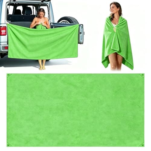 Indrnif Outdoor Magnetic Bath Towel 190 X 80 cm,Quick-Dry Sand-Resistant Beach Towel with Magnetic Closure,Oversized Microfiber Bath Towel for Travel, Swimming, Pool, Yoga, Hiking, Camping (green)