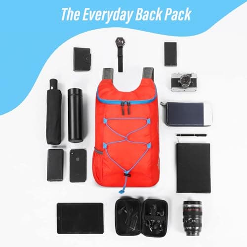 Sahunfri 2 Pcs Ultra Lightweight Backpack, Foldable Backpack Water Resistant Travel Rucksack, Multi-Functional Foldable Backpacks Womens Men For Camping, Hiking, Biking — view 4