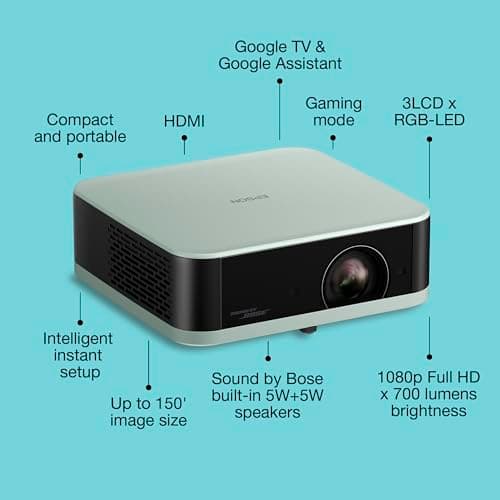 Epson Lifestudio Pop EF-61G Ice Green, Portable Smart Projector, Sound by Bose, Google TV, Full HD, Indoor/Outdoor Use, 5-year warranty* — view 3