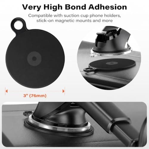 APPS2Car 76MM Dashboard Pad Mounting Disk 3 Pcs — view 4