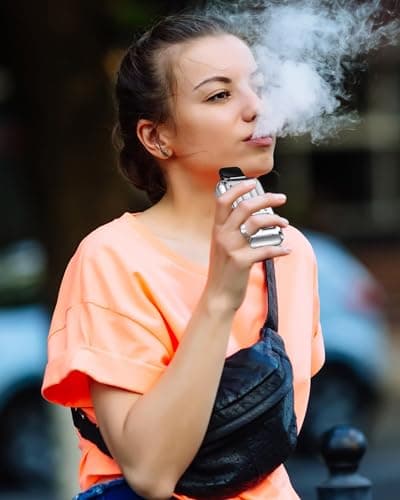 Dry Vaporizer with Isolated Air Path,2200mah Huge Battery,5S Quick Heat,Patented Cooling System-Honeycomb Briquet,3D Suitcase Shape（No Nicotine） (Silver) — view 4