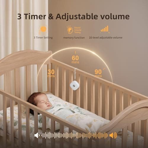 White Noise Machine Baby,Portable White Noise Machine for Adult,Sleep Timer 21 Soothing Sound Noise Canceling,USB Rechargeable,Compact Size for Home,Travel,Registry Gift — view 4