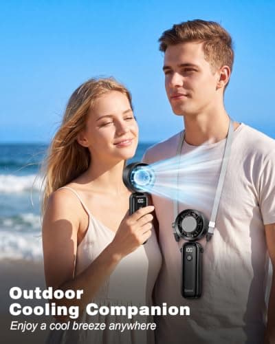 Spopal Rechargeable Handheld Fan with Ice Cooler for Travel Commuting — view 6
