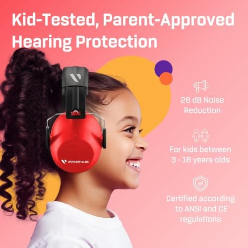 Vanderfields Kids Ear Defenders - 31 dB (2K Hz), Red Nomad — view 2