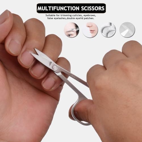 HANTEKAS Professional Travel Manicure Kit Nail Clipper Set 5 Pieces Stainless Steel Manicure Kit, Grooming Kit for Women and Men with Nail Care Tools, Nail Scissors — view 5