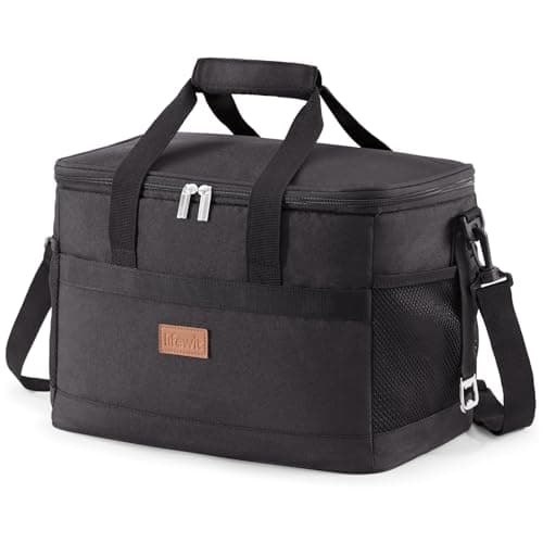 Lifewit Cooler Bag 30 Cans Collapsible and Insulated Large Lunch Bag Leakproof Soft Cooler Portable for Camping/BBQ/Family Outdoor Activities, Black