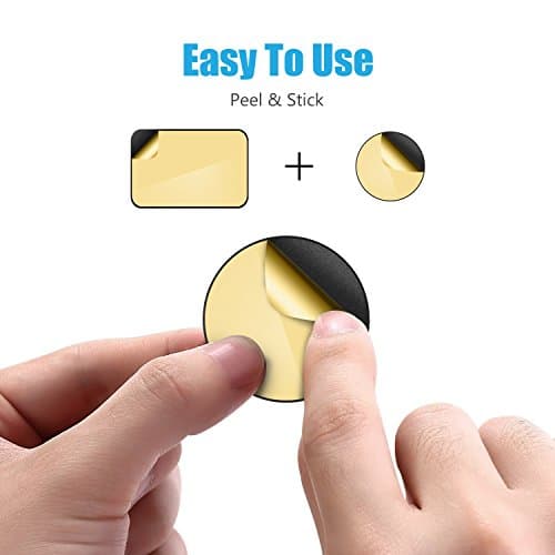 WixGear Metal Plates (8 Pack) with Adhesive for Magnetic Cradle-Less Mount - 4 Rectangle and 4 Round (Compatible with Magnetic Mounts) (Black) — view 5