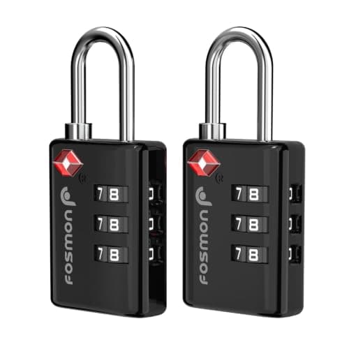 Fosmon TSA Accepted Luggage Locks, Open Alert Indicator 3 Digit Combination Padlock Codes Alloy Body for Travel Bag, Suit Case, Lockers, Gym, Bike Locks or Other (2 Pack)