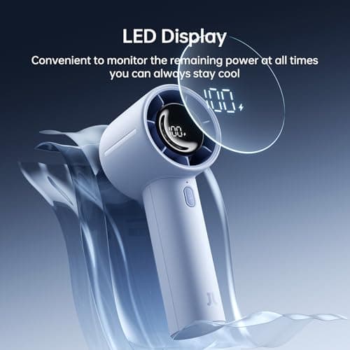 JISULIFE Portable Handheld Turbo Fan, 5000mAh Rechargeable, Blue — view 5