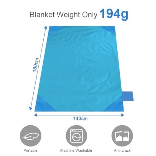 Ainiv Picnic Blanket, Mini Pocket Beach Mat 140 x 180 cm (3-5 People) — view 2