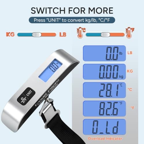 travel inspira Luggage Scale, Portable Suitcase, Weighing Scales (Silver) — view 5