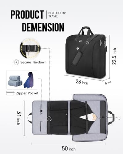 MATEIN Double Layer Suit Carriers for Men, Travel Garment Bags for Business — view 6
