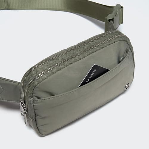 Pander Nylon Fanny Pack Belt Bag for Women with 5 Zipper Pockets, Grey Sage, [8.25"(21cm)L x 2.25"(5.7cm)W x 5.5"(14cm)H] — view 4