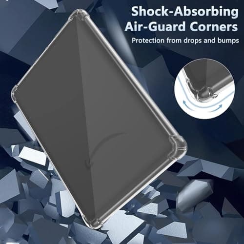 TQQ Clear Case for 6" Amazon Kindle 11th Generation 2024 and 2022, Thin Slim Soft Flexible Silicone TPU Rubber Back Cover Reinforced Edge Corners,Transparent — view 6