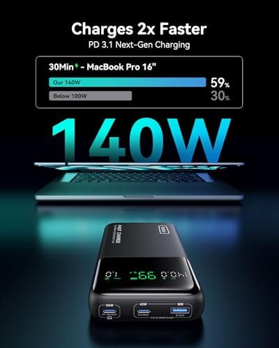 INIU Laptop Power Bank, Compact 27000mAh 140W Fast Charging Battery Pack — view 3