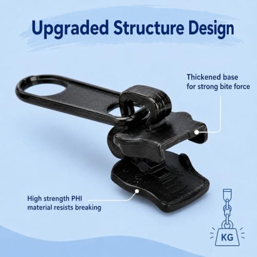 12 Pack Universal Detachable Zipper Repair Kit Seamless Smooth Quick Replacement for Jackets, Coats, Suitcases, Bags, Skirts, Dresses and Accessories — view 3