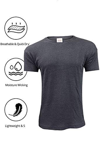 Thread Linens 3 Pack Mens Thermals T Shirt, Body Warmer Base Layer Thermal Top for Men Size S-XXL (Charcoal, L) — view 5