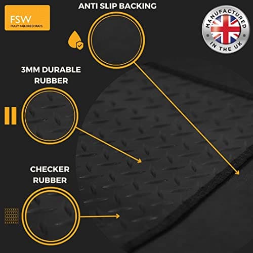 FSW Car Mats Fits Lexus ES 2019-Onwards, 3mm Rubber, Black, 4 Piece — view 6