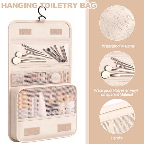 9 Set Packing Cubes for Travel, Suitcase Organizer Bags for Luggage (Cream) — view 4