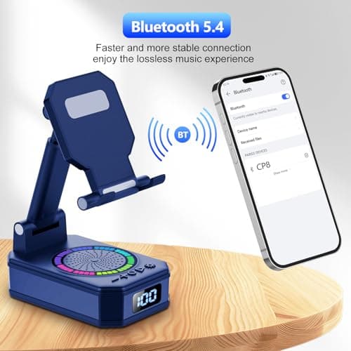 Gifts for Men Women, 4-in-1 Design Phone Stand with Bluetooth Speaker,Blue — view 4