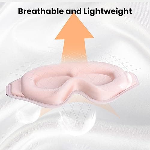 Sleep Eye Mask, 3D Contoured Sleep Mask Light Blocking Sleep Mask for Women and Men, Soft and Comfortable Night Eye Blinder, Suitable for Travel, Flight, Lunch Breaks, Sleeping, Meditation (Pink) — view 3