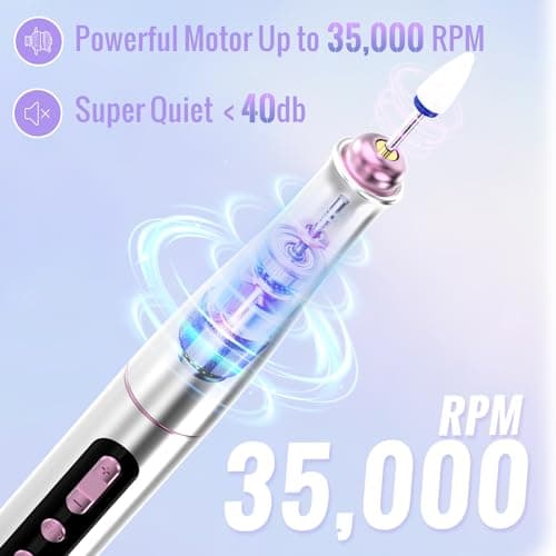 Denabuty Electric Nail Drill Cordless, 13 in 1 Nail File 35000RPM for Gel — view 3