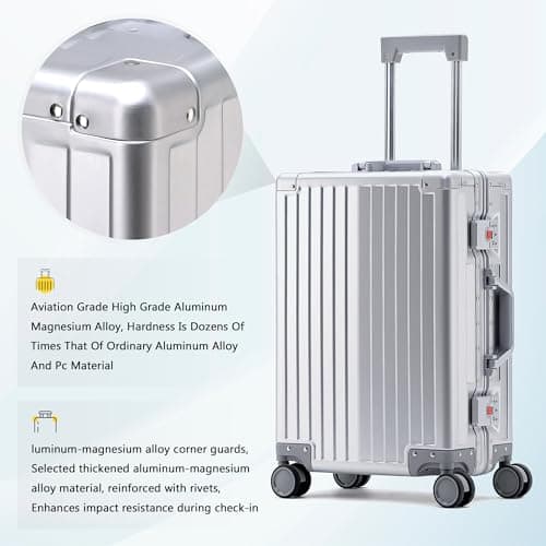 Simcat All Aluminum 20 Inch Carry-On Luggage with TSA Lock — view 6