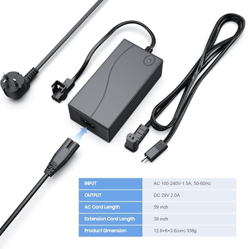 Ohcans Universal Electric Couch Power Recliner Adapter 29V 2A Power Supply Transformer 2-Pin Cord for Recliner Lift Chair Plugs Reclining Sofa Charger AC/DC Switching Cable — view 2