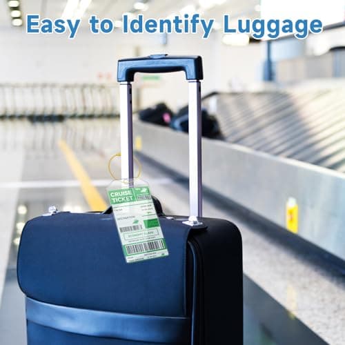 Alyvisun 6Pcs Cruise Luggage Tag Holder, Waterproof Cruise Luggage Tags with Zip Seal and Steel Loops, Clear Suitcase Tags for Ships Baggage Labels for Travel Luggage Baggage Bags — view 3