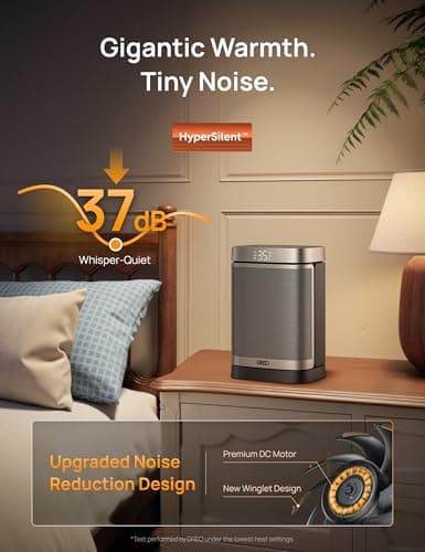 Dreo 1500W Smart Space Heaters for Indoor Use, Portable Heater with 70°Oscillation, WiFi Alexa & Google Assistant Electric Heater, with Thermostat & Remote, Safety Small Heater for Office Home — view 4