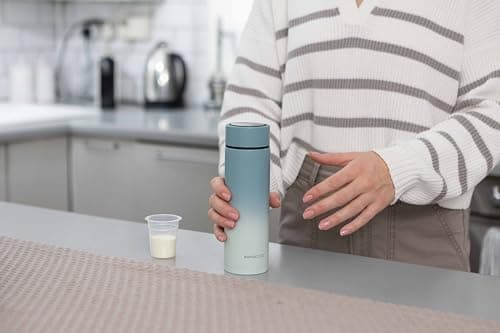 Nuby Limited Edition RapidCool Portable Baby Bottle Maker Twin Pack - Formula Feed in 2 Minutes | Ideal for Travel Bottles and Night Feeds | Includes Milk Powder Dispenser, Digital Lid & Flask (Blue) — view 2
