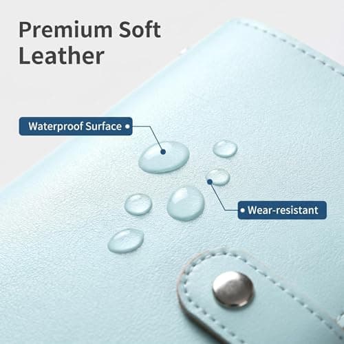 2-Pack Money Saving Wallet, Blue Cash Saving Binder with 50 Sheets, PU Leather Budget Book for Cash, Savings Challenge Book Organizer for Notes, Gifts for Couples Family, 17.8x11.3cm — view 3
