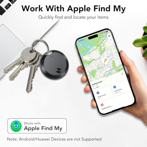 Tracker Tags Bluetooth Item Finder-4Pack，Compatible with Apple Find My APP (iOS Only) Replaceable Battery, IP67 Waterproof, Suitable for Luggage, Bags, Wallets, Backpacks, Keys Tracking Tag, Black — view 2