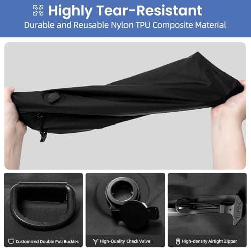 16L Pack of 2 Compression Bags for Travel Clothes, Vacuum Bags for Suitcases, Foldable Travel Bag with Viewing Window Without Vacuum Pump, Black — view 4