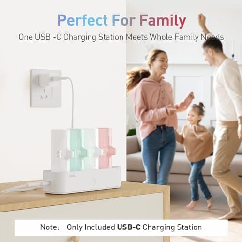 iWALK Portable Charger Station for 4500mAh, 4800mAh, 5000mAh Power Bank for iPhone Charging Station Multiple USB-C Family-sized Charger Station for Home(Station Only),White — view 2