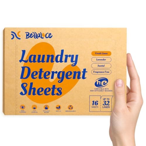 BellaLuce Laundry Detergent Sheets, Fresh Linen Scent, 32 Loads