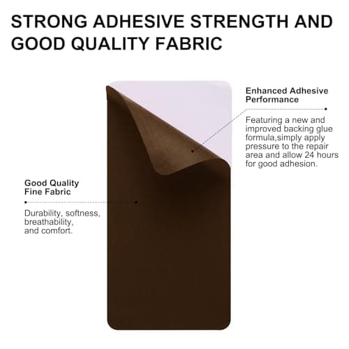 sourcing map 2pcs Repair Patches 10x20cm Self Adhesive Patches Brown — view 3