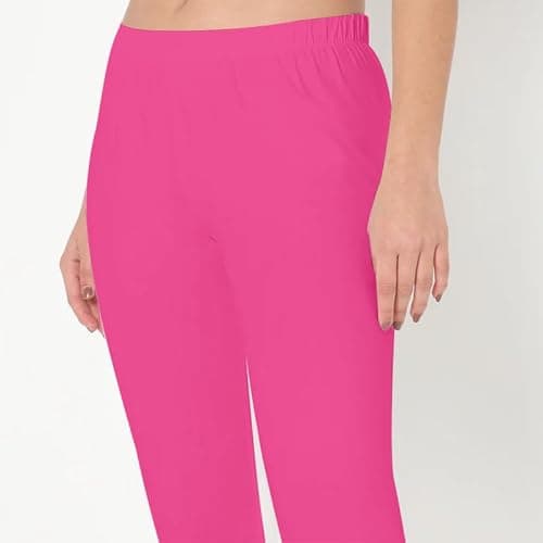 BODYWEAR LTD Womens Leggings Plain Stretchy Soft Leggings with Elasticated Waist Comfortable Plain Bottoms for Sports, Exercise, Active, Casual Wear Baby Pink, M-L — view 6