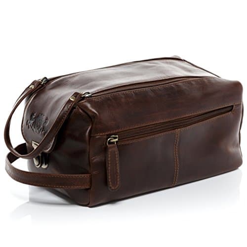 SID & VAIN wash Bag Bristol XL Travel Overnight Wash Gym Shaving Bag for Men's Or Ladies Real Leather Toiletry Bag Leather Bag Women and Men — view 6