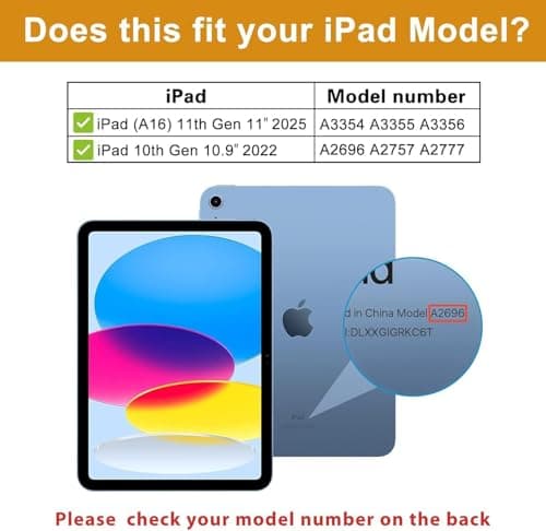 ProCase Leather Case for iPad A16 11th Gen 2025/10th Gen 2022 -Navy — view 2