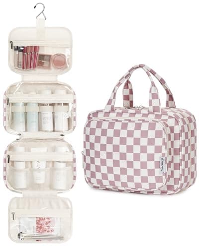 Narwey Checkered Hanging Travel Toiletry Bag for Women Toiletries Wash Bag — view 2