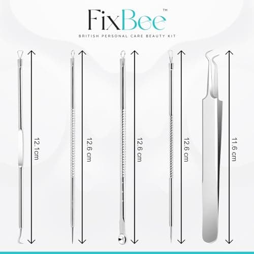 Blackhead Remover Tool - Pimple Popping Kit - Whiteheads, Acne Comedone Extractor, Milia Remover, Pimple Popper, Black Head Remove Tools Set with Face Blackhead Remover Tweezer - 5PC Spot Popping Kit — view 4