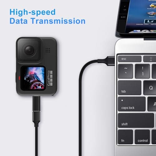 AIYEEN USB-C to Mini USB Adapter (2 Pack), Aluminum Alloy Data Adapter, Compatible with Laptops/Tablets, Flash Drive, MP3 Players, Digital Cameras, Black — view 3
