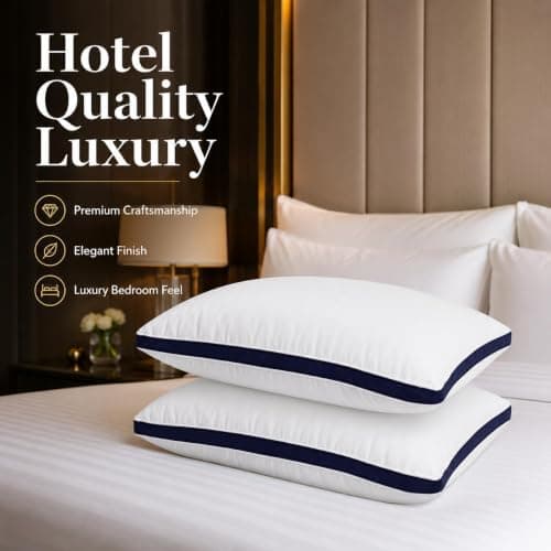 Hotel Quality Pillows 6 Pack Soft Quilted Bed Pillow Side Sleeper, Bounce Back, White Neck Pillow Supportive and Comfortable All Night Long Hypoallergenic Machine Washable — view 6