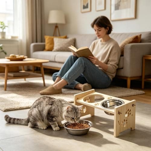 Dog Bowls Elevated Raised Wood Adjustable Feeding Station — view 3